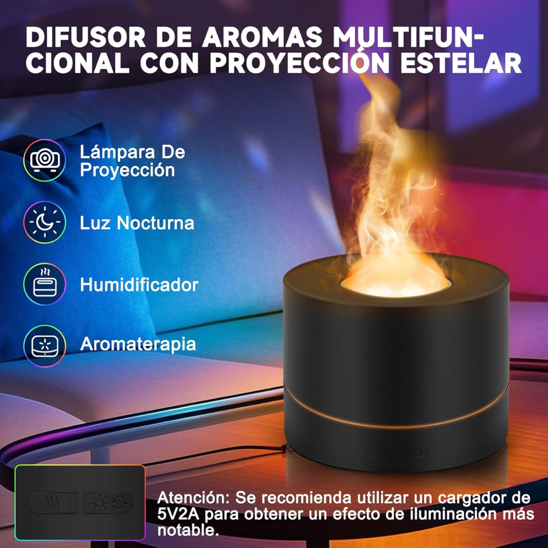 Humidificador con proyección de cielo estrellado
