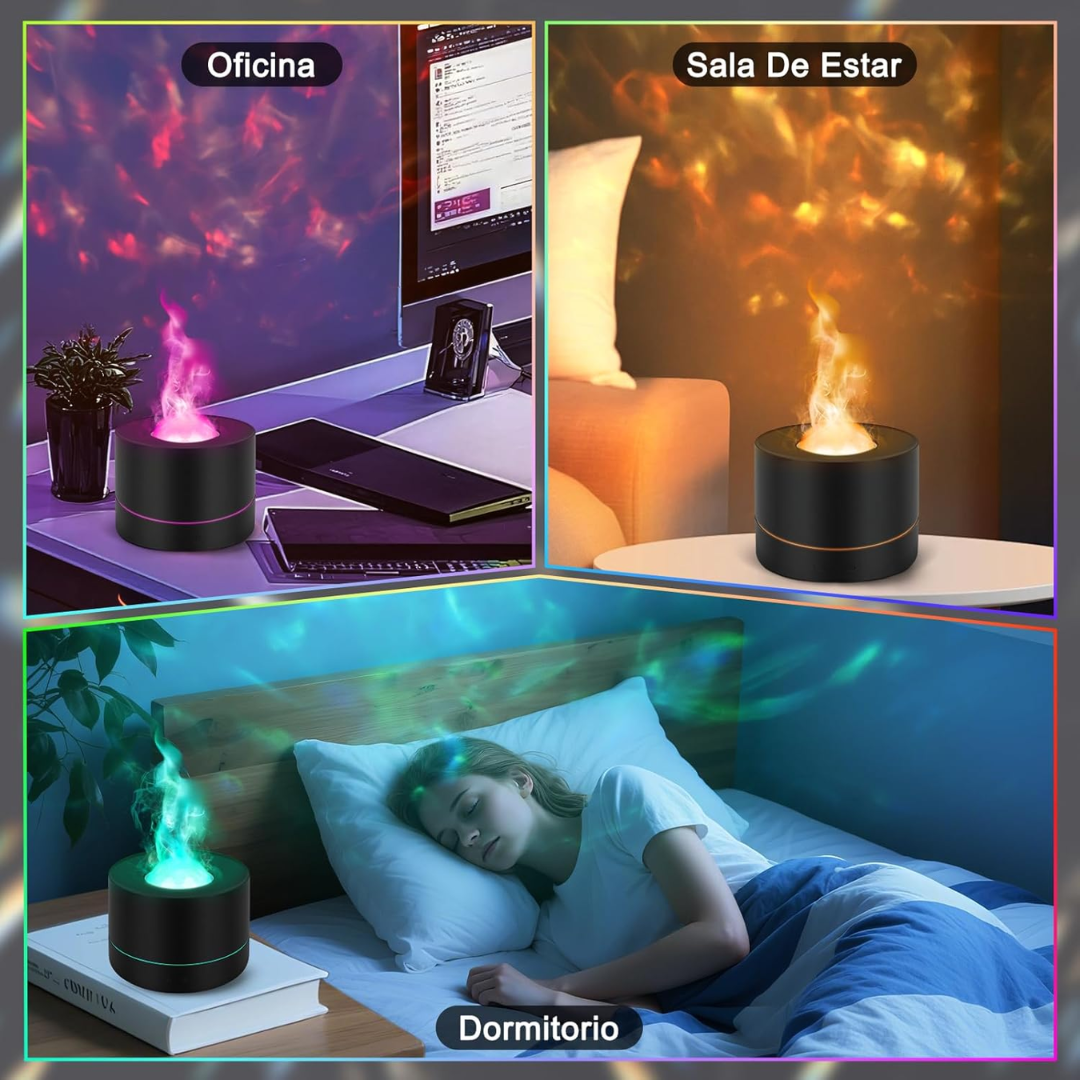 Humidificador con proyección de cielo estrellado