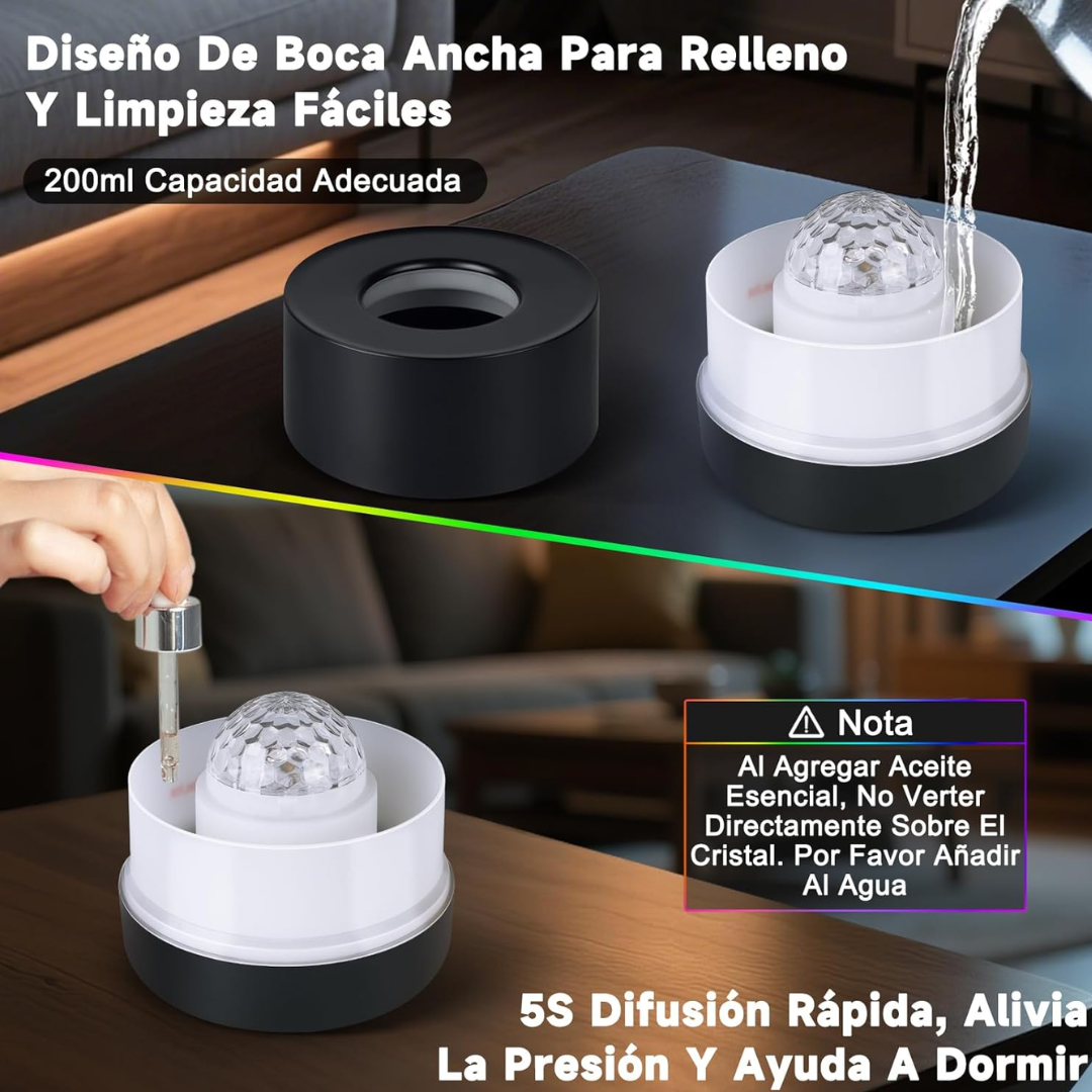 Humidificador con proyección de cielo estrellado